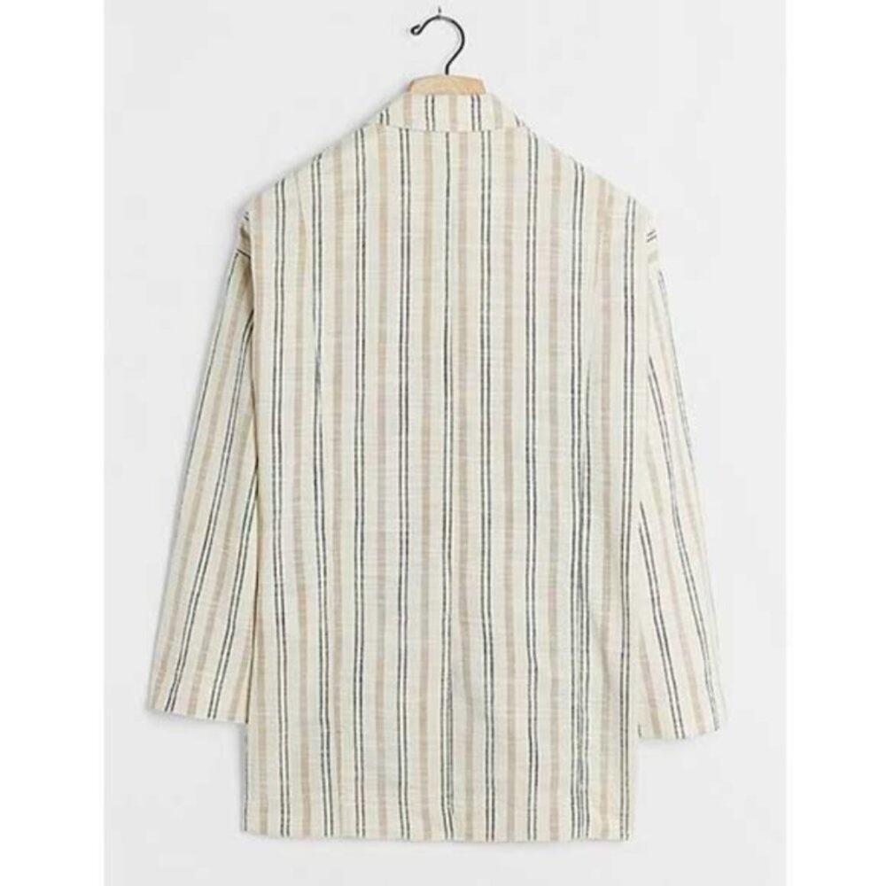 Anthropologie Maeve Cream Danielle Striped Blazer - Picture 13 of 16